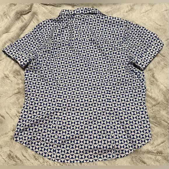 Liz Claiborne Navy and White Geometric Blouse - Picture 7 of 7